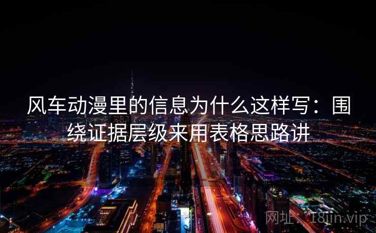 风车动漫里的信息为什么这样写：围绕证据层级来用表格思路讲