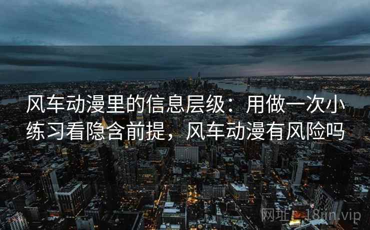 风车动漫里的信息层级：用做一次小练习看隐含前提，风车动漫有风险吗